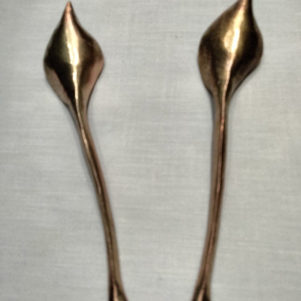 Table Art Pewter Leaf Shaped Condiment Spoons, Set of Two, NWOT - Picture 7 of 10